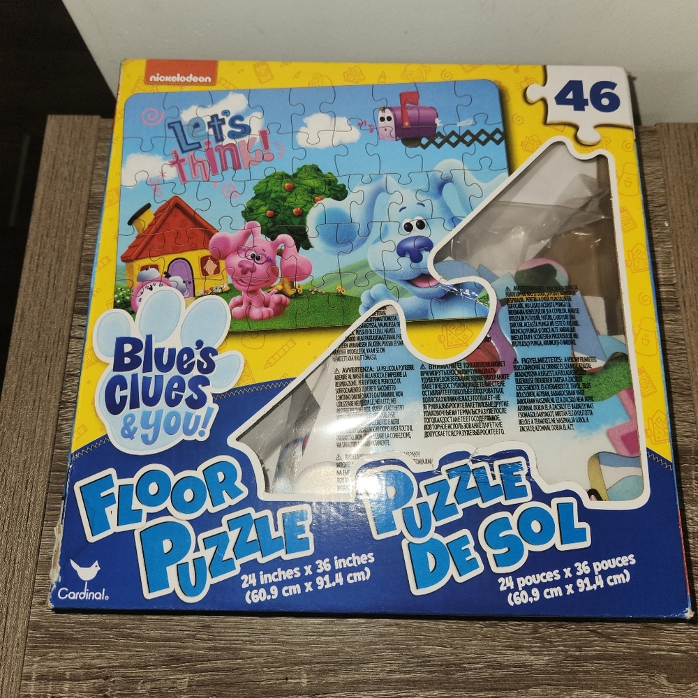 Nickelodeon Blues Clues Floor Puzzle 24x36 Lets Think 46 Pc New